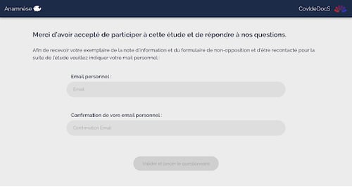 ecran-survey-CovIdeDocs-patient-login
